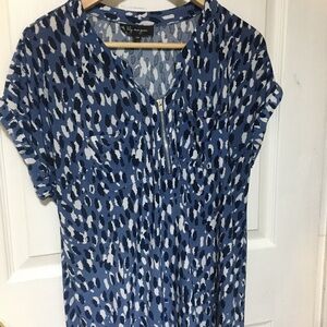 Blue Patterned Women Top